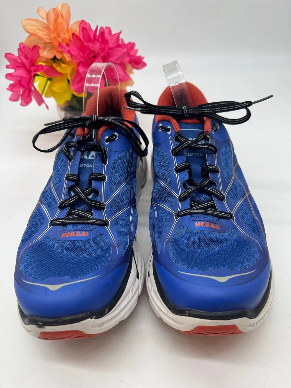 Hoka Blue Running Shoes with Red-Orange Lining Size 12.5 MS10118D